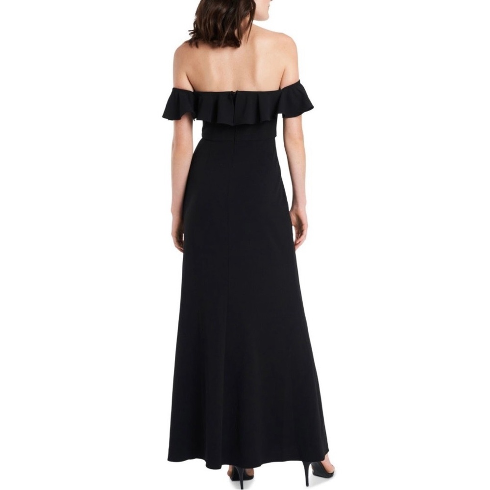 MSK Black Strapless Gown Off-Shoulder